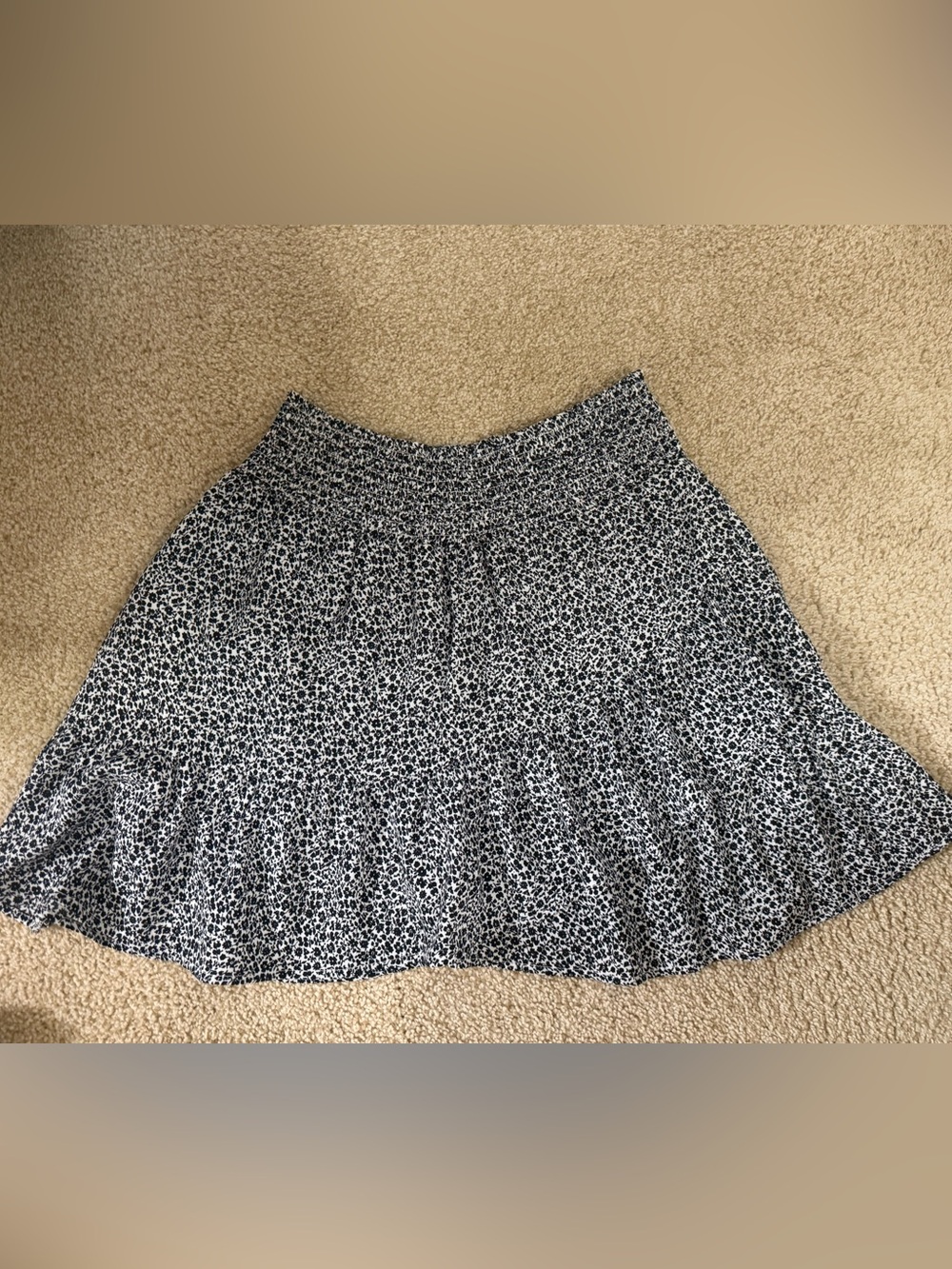Altar'd State Black and White Floral Tiered Mini Skirt